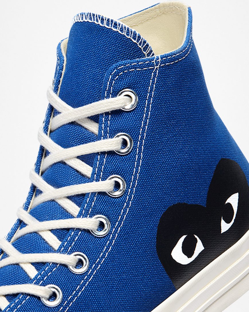 Men's Converse x Comme des Garçons PLAY Chuck 70 High Top Shoes Blue / Black | AU 4016CK